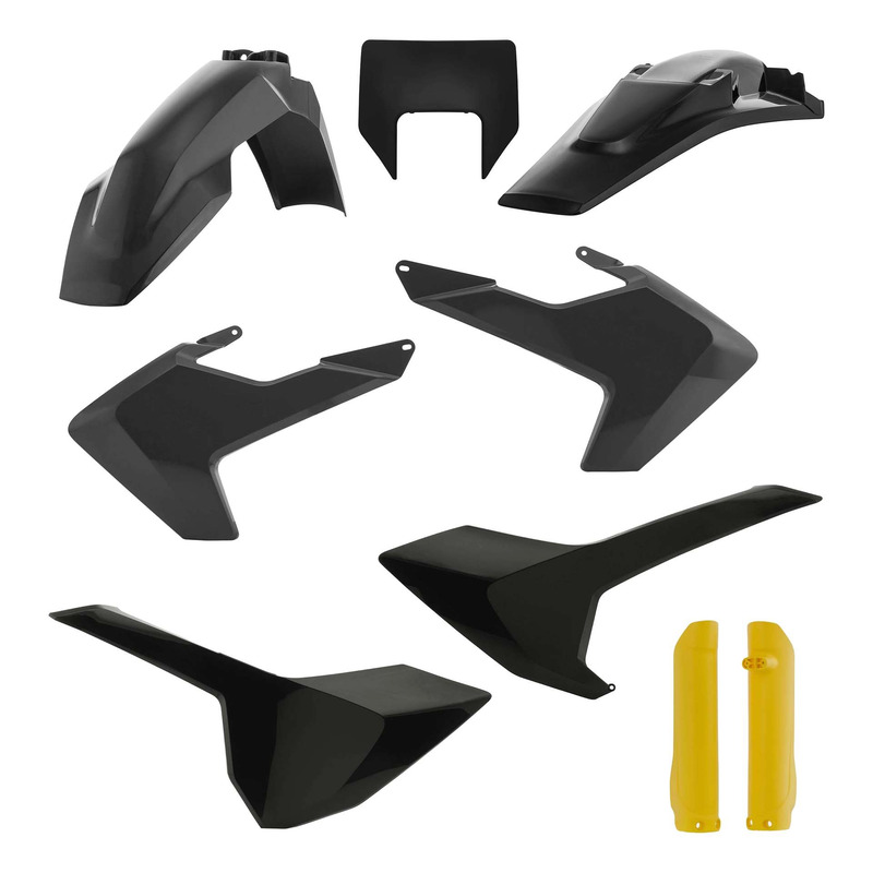 Kit Plastique Complet ACERBIS Type Origine Noir / Jaune - Husqvarna TE / FE 17-19