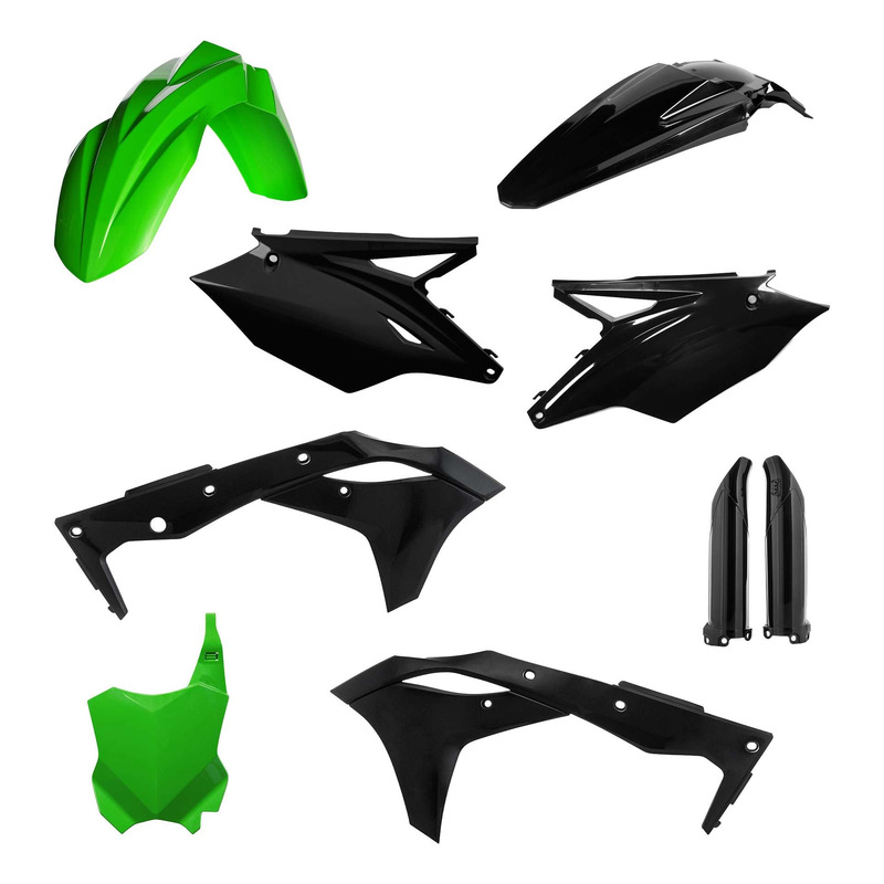 Kit Plastique Complet ACERBIS Type Origine Noir / Vert - Kawasaki 250 KXF 2017