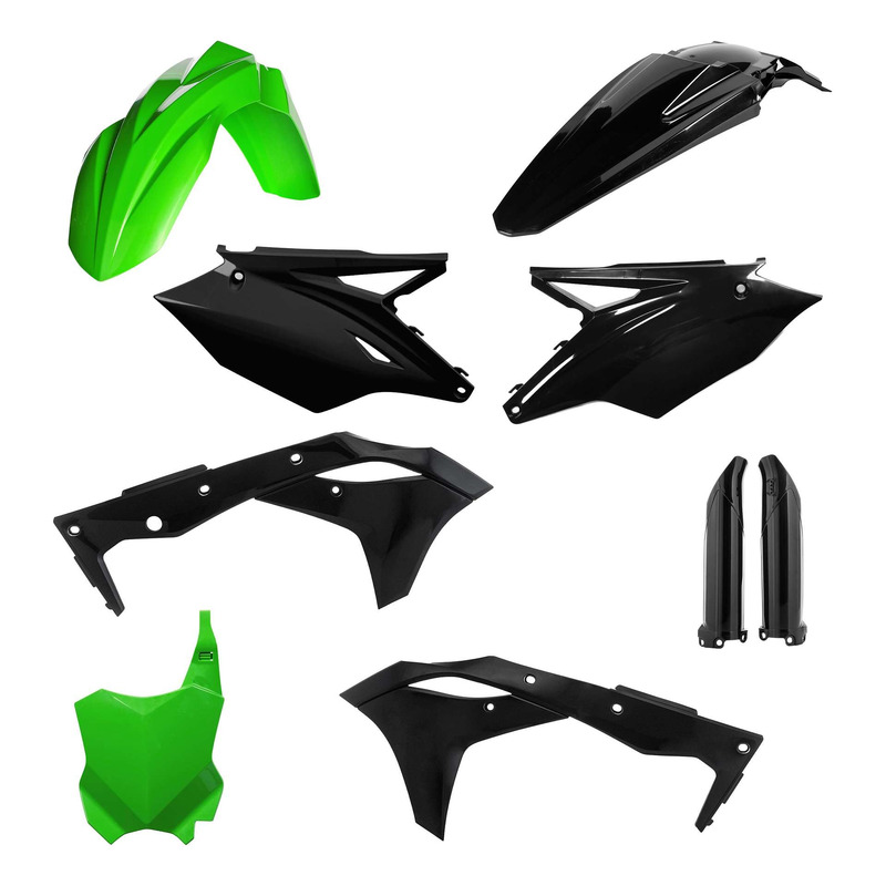 Kit Plastique Complet ACERBIS Type Origine Noir / Vert - Kawasaki 250 KXF 18-20