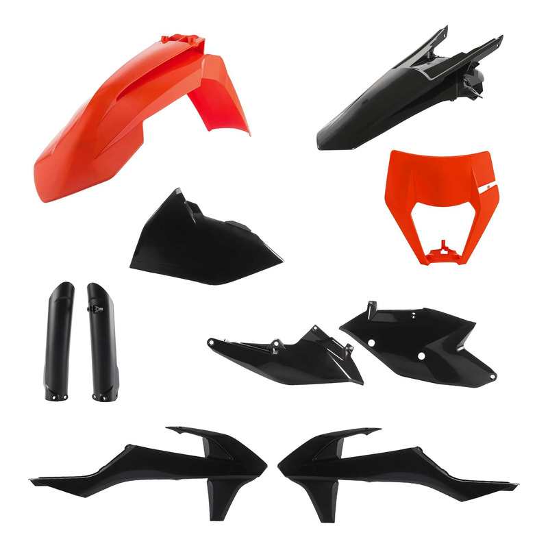 Kit Plastique Complet ACERBIS Type Origine Noir / Orange - KTM EXC / EXCF 17-19