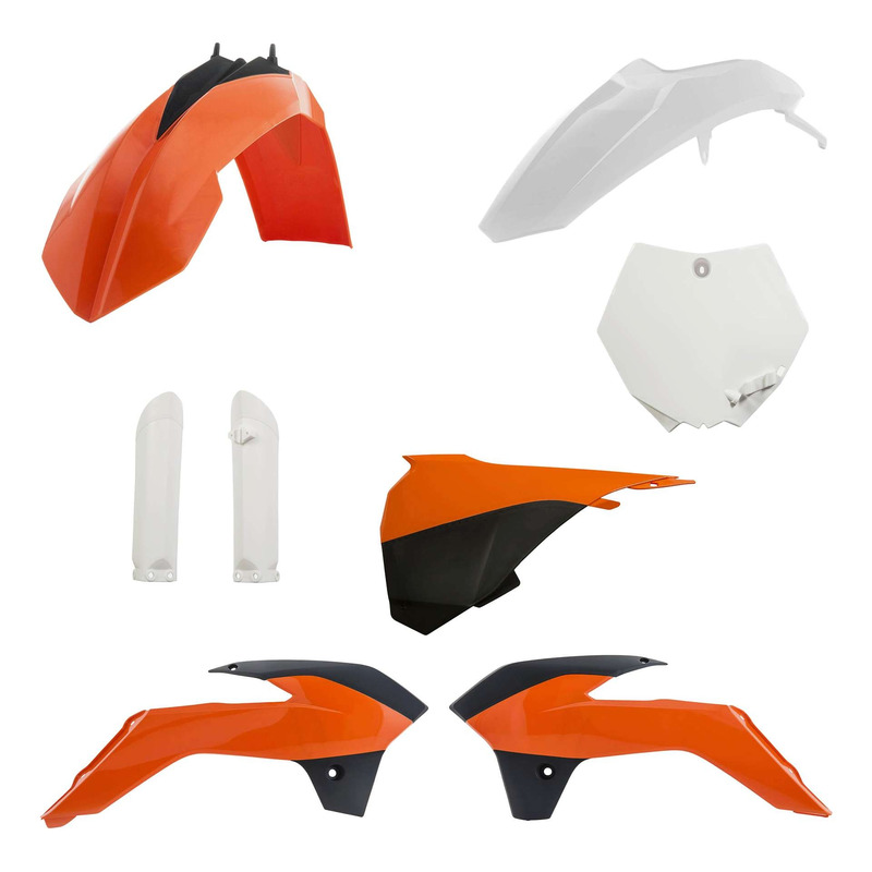 Kit Plastique Complet ACERBIS Type Origine RÃ©plica 2016 Blanc / Orang