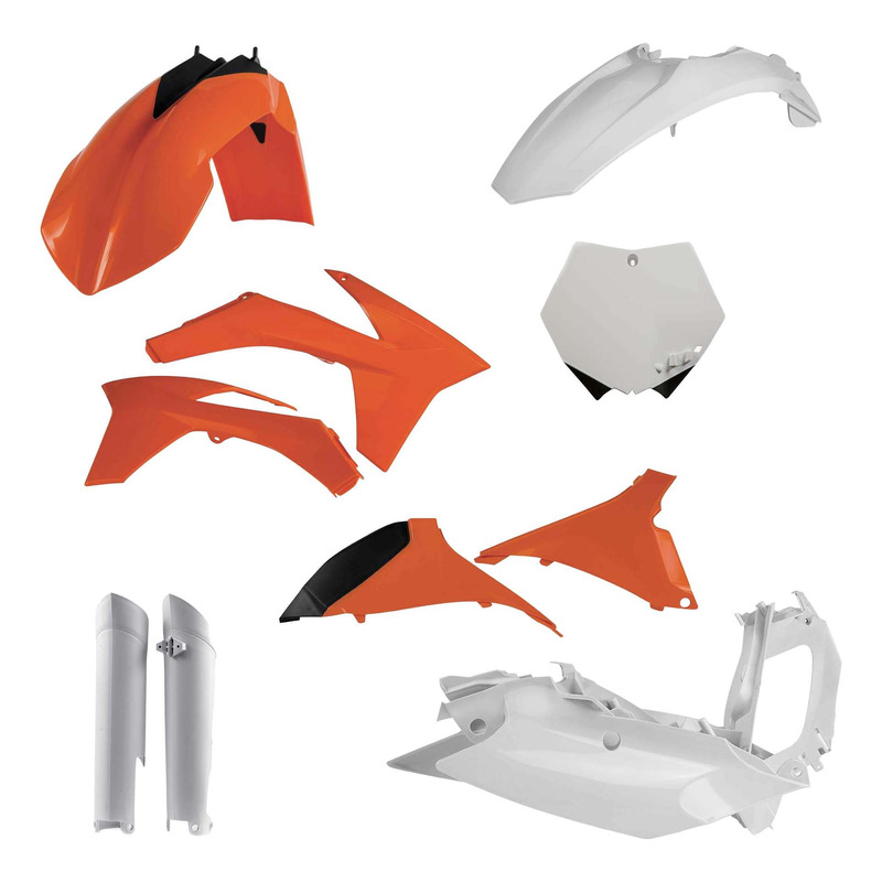 Kit Plastique Complet ACERBIS Type Origine RÃ©plica 2012 Orange/Blanc/