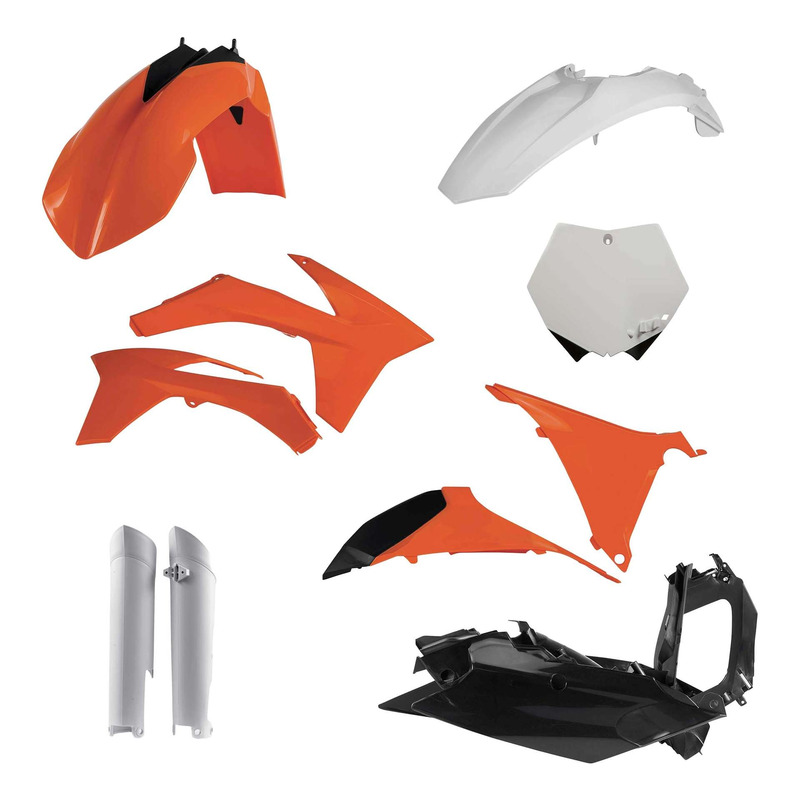Kit Plastique Complet ACERBIS Type Origine Réplica 2011 Orange/Blanc/Noir - KTM 125 / 250 SX 2011
