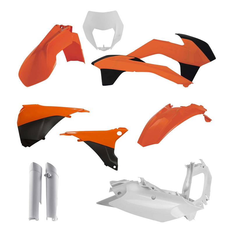 Kit Plastique Complet ACERBIS Type Origine Réplica 2014 Orange/Blanc/Noir - KTM EXC / EXCF 14-15