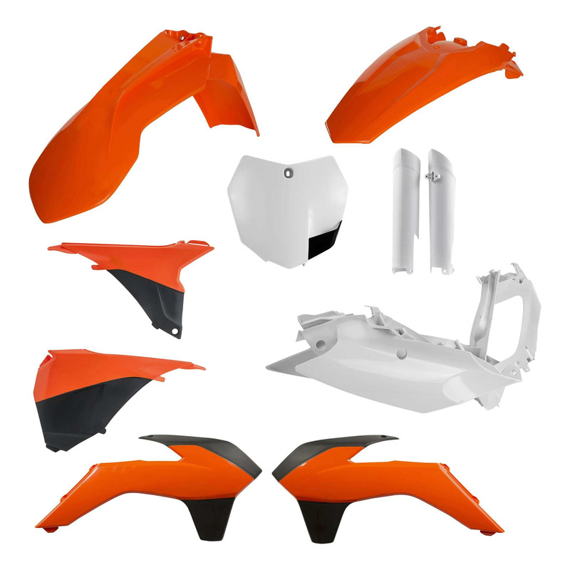 Kit Plastique Complet ACERBIS Type Origine Réplica 2016 Orange / Blanc / Noir - KTM SX / SXF 13-14