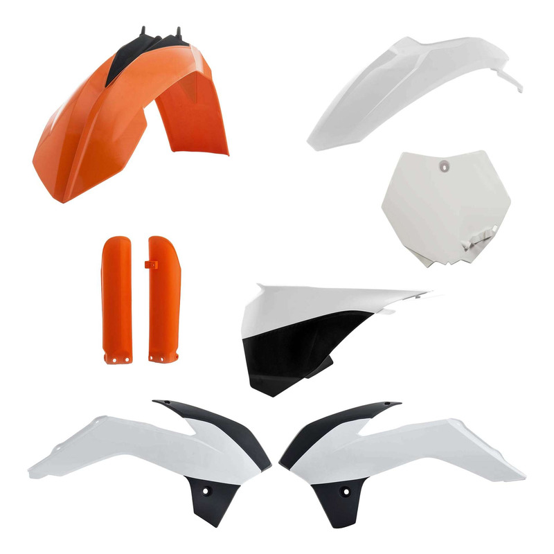 Kit Plastique Complet ACERBIS Type Origine Réplica 2017 Blanc / Noir / Orange - KTM 85 SX 13-17