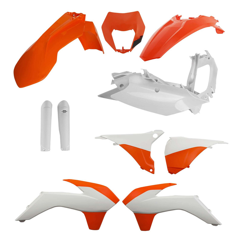 Kit Plastique Complet ACERBIS Type Origine Réplica 2016 Orange / Blanc - KTM EXC / EXCF 2016