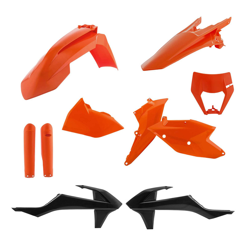 Kit Plastique Complet ACERBIS Type Origine Réplica Orange / Noir - KTM EXC / EXCF 17-19