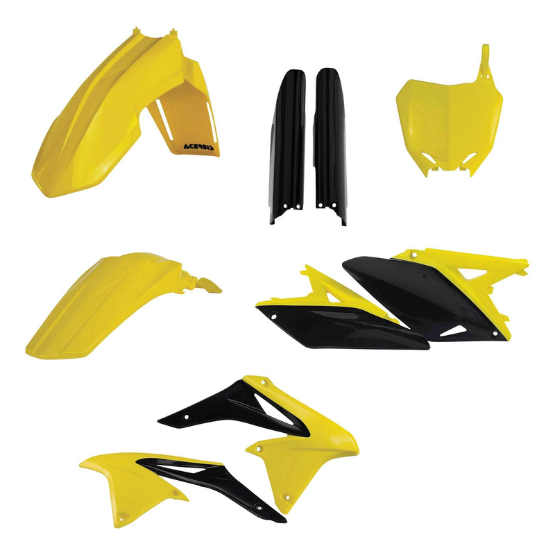 Kit Plastique Complet ACERBIS Type Origine Réplica 2017 Jaune / Noir - Suzuki 250 RMZ 10-18
