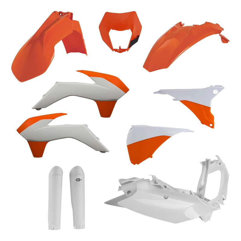 Kit Plastique Complet ACERBIS Type Origine Réplica Orange / Blanc - KTM EXC / EXCF 2016