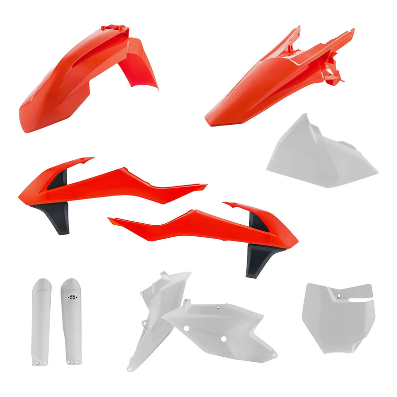 Kit Plastique Complet ACERBIS Type Origine Réplica 2018 Blanc / Orang