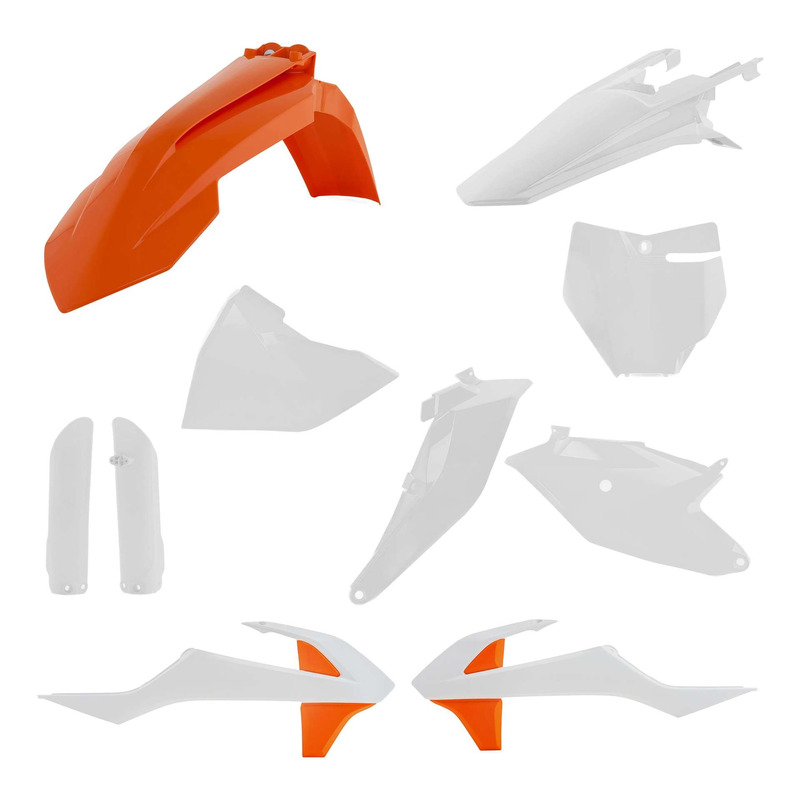 Kit Plastique Complet ACERBIS Type Origine RÃ©plica 2019 Blanc / Orang