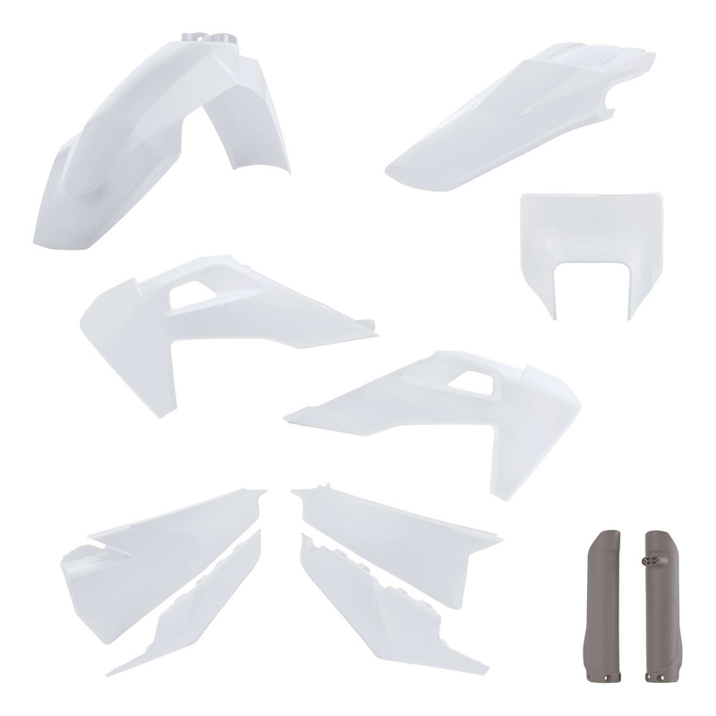 Kit Plastique Complet ACERBIS Type Origine Réplica 2022 Blanc / Gris - Husqvarna TE / FE 20-23