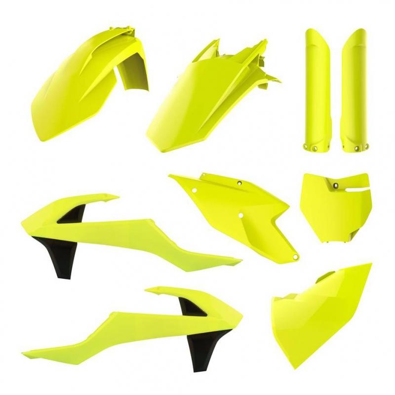 Kit plastique complet Polisport + kit déco Blackbird Jaune fluo/steal