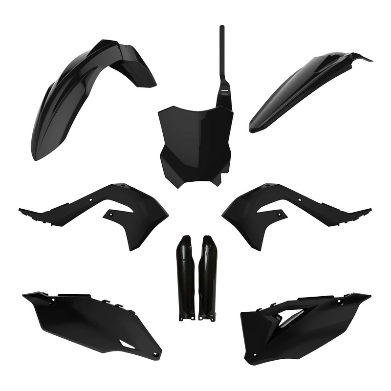 Kit Plastique Complet POLISPORT MX Type Origine Noir pour Kawasaki 250 KXF 21-24
