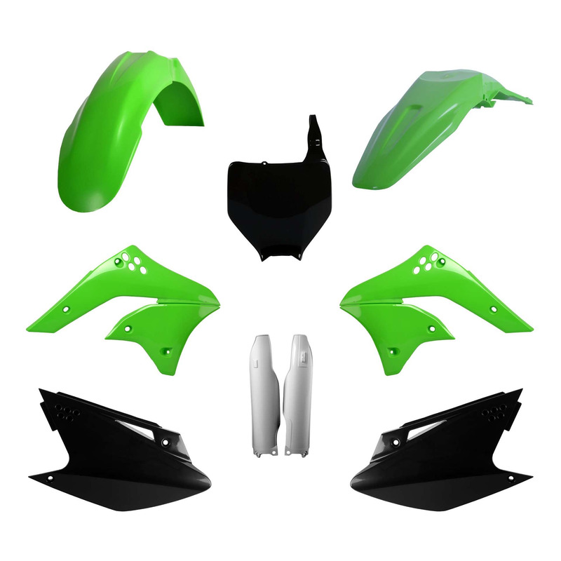Kit plastique complet Polisport type origine couleur oem Kawasaki KX 2
