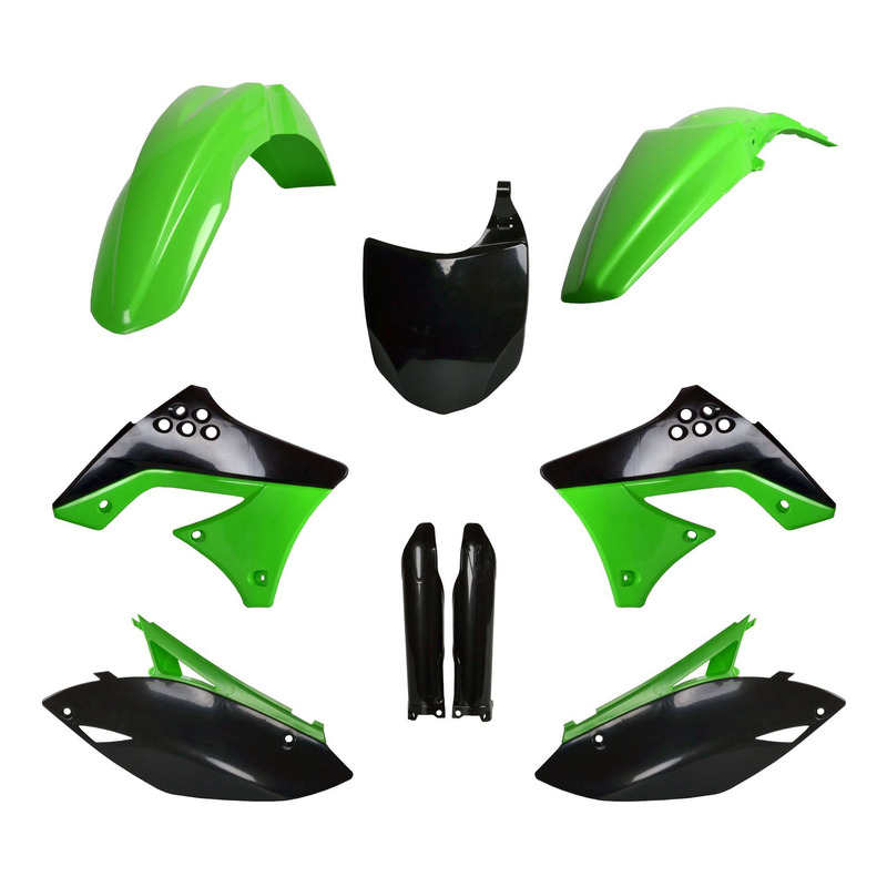Kit plastique complet Polisport type origine couleur oem 10-11 Kawasak