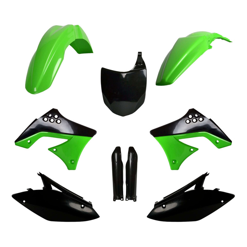 Kit plastique complet Polisport type origine couleur oem Kawasaki KX 2