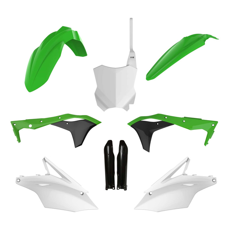 Kit plastique complet Polisport type origine couleur oem 17-18 Kawasak