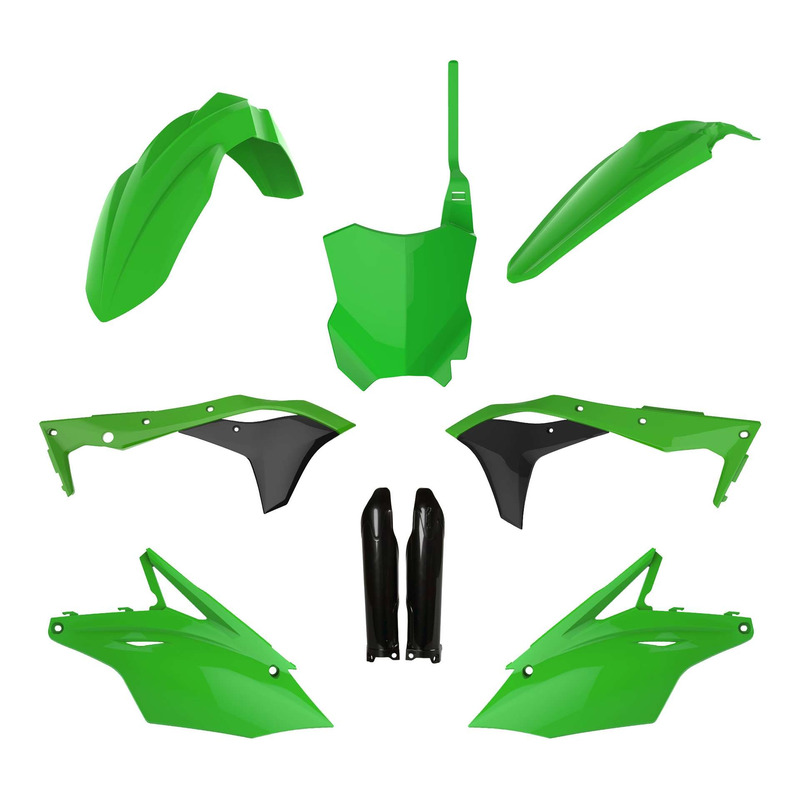 Kit plastique complet Polisport type origine couleur oem Kawasaki KX 2