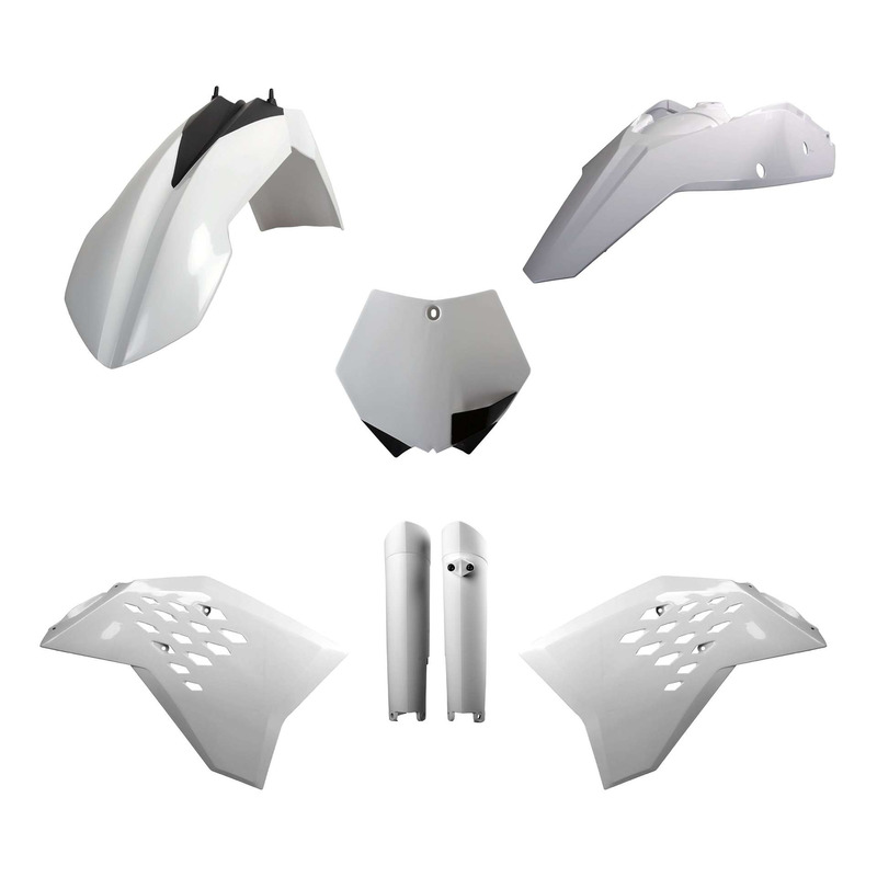 Kit plastique complet Polisport type origine blanc KTM SX 125 08-10