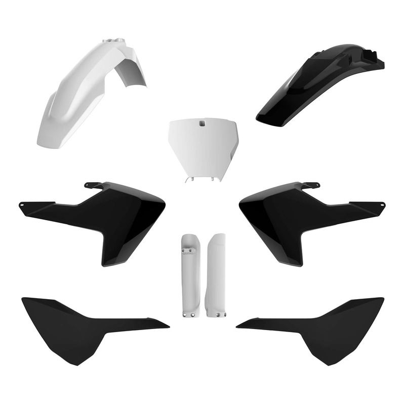 Kit plastique complet Polisport type origine blanc / noir Husqvarna TC