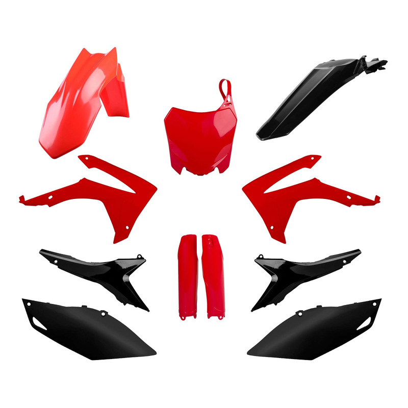 Kit plastique complet Polisport type origine rouge / noir cr 2005 Hond
