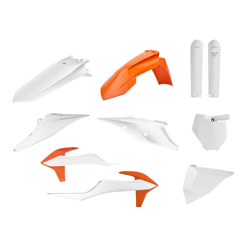 Kit plastique Polisport blanc/orange pour Ktm 125-250 SX 19-
