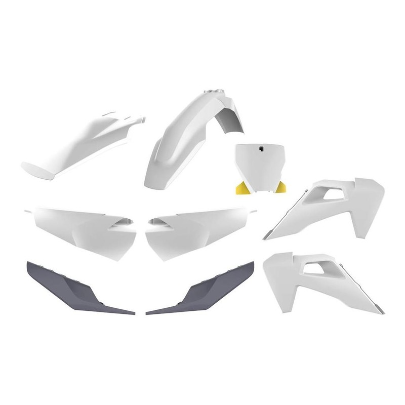 Kit plastique Polisport Husqvarna 250 FC 19-21 jaune/blanc/gris (coule