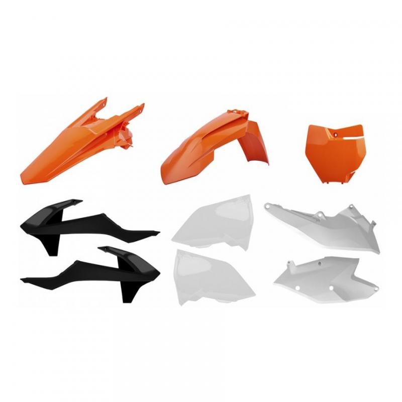 Kit plastique Polisport KTM 250 EXC-F orange/blanc/noir (couleur origi