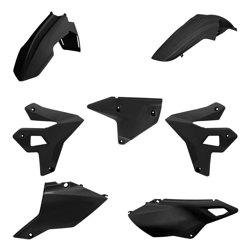 Kit Plastique POLISPORT MX Type Restylé Noir pour Suzuki 400 DRZ 00-2