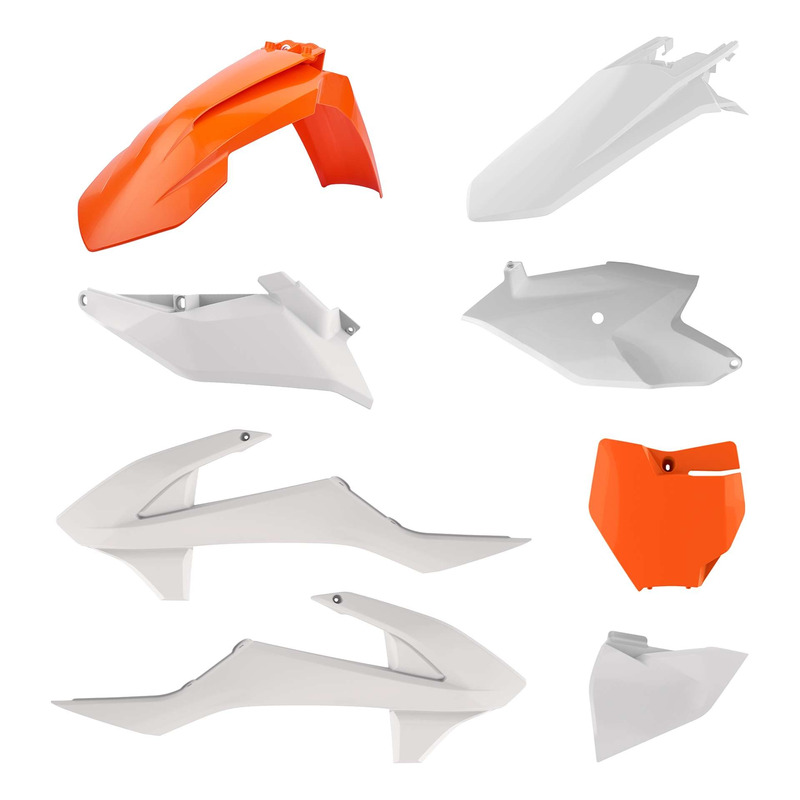 Kit Plastique POLISPORT Standard OEM MX Blanc/Orange pour KTM 85 SX 18-24