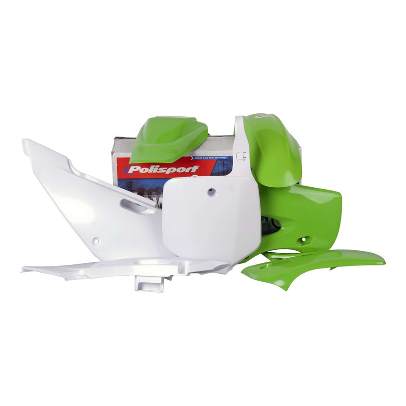 Kit plastique Polisport type origine vert / blanc Kawasaki KLX 110 02-