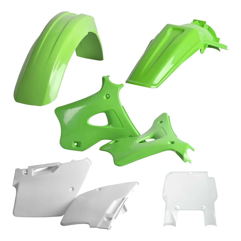 Kit Plastique Standard POLISPORT Type Origine Vert / Blanc – Kawasaki 125 / 250 KX 1993