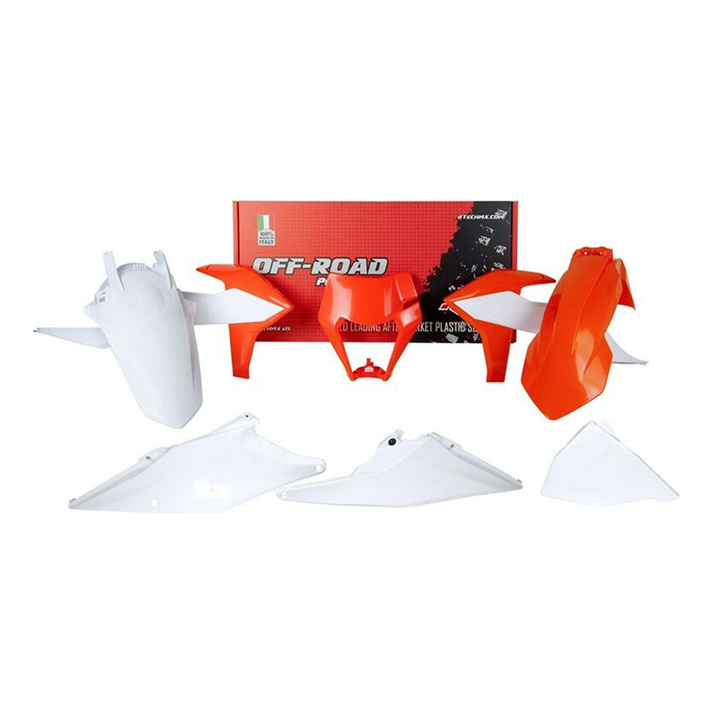 Kit plastique Rtech Blanc/Orange KTM EXC/EXCF 20-23
