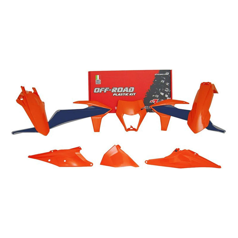 Kit Plastique RTECH Enduro Orange / Bleu 6 PiÃ¨ces pour KTM EXC / EXCF
