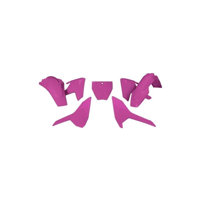 Kit plastique RTech Husqvarna 125 TC 16-18 rose fluo