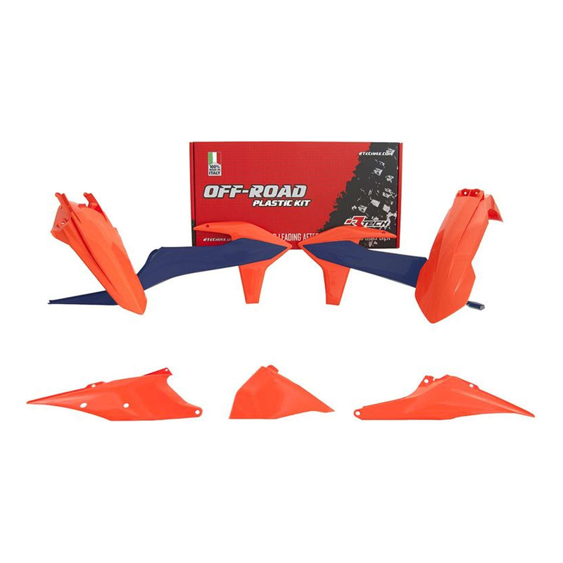 Kit Plastique RTECH MX Orange / Bleu 6 PiÃ¨ces pour KTM EXC / EXCF 20-