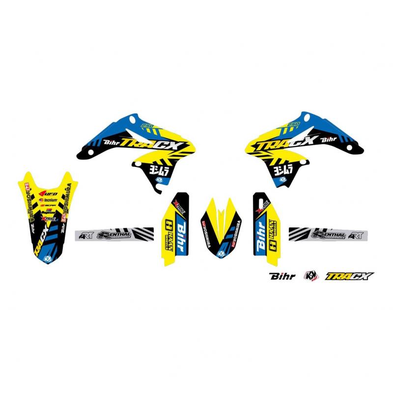 Kit plastiques UFO et kit déco Kutvek Suzuki 250 RM-Z 14-18 bleu/jaun