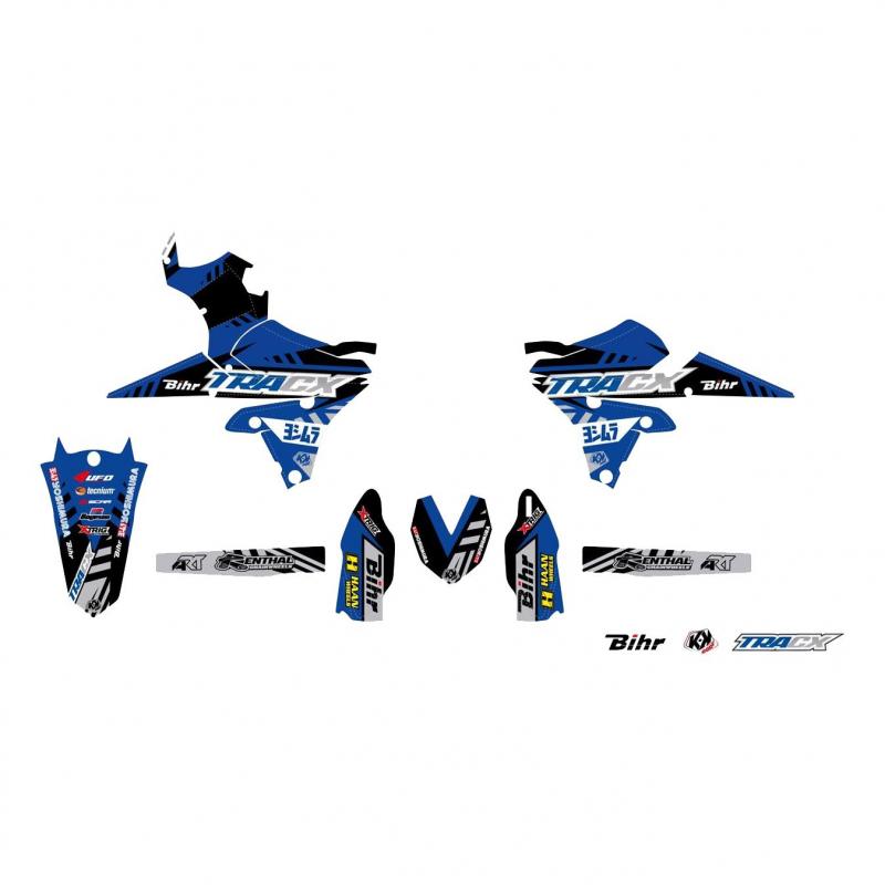 Kit plastiques UFO et kit déco Kutvek Yamaha 450 YZ-F 14-17 bleu/blan