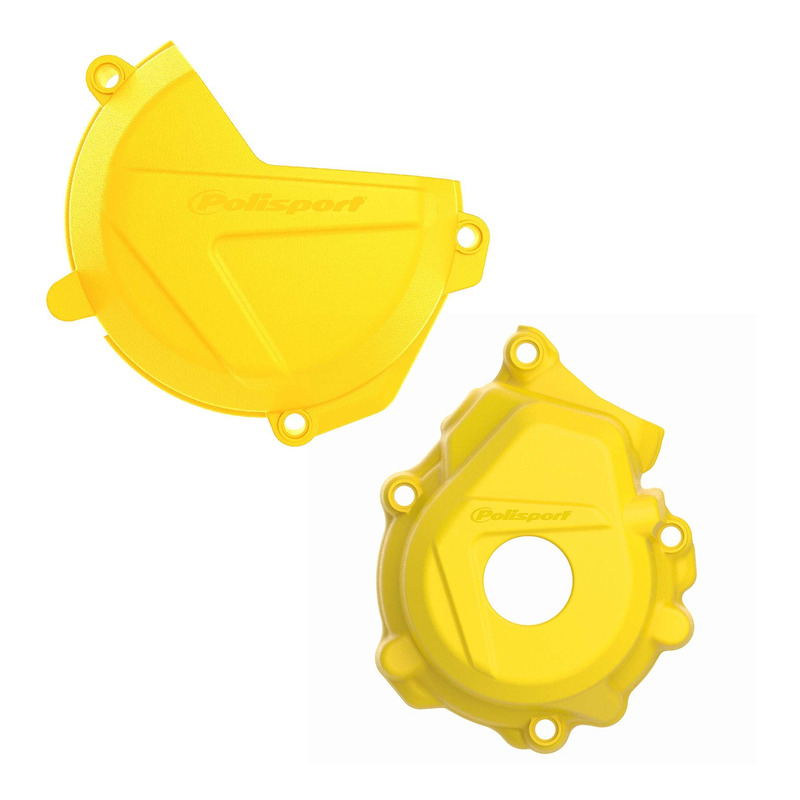 Kit protections de carters + pompe Ã  eau complet Polisport jaune Husq