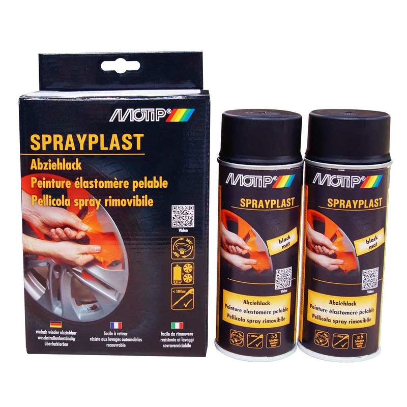 Kit spray peinture élastomère Motip Noir