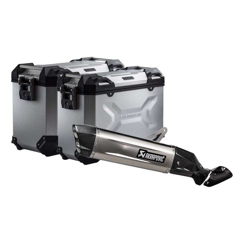 Kit valises en aluminium SW Motech TRAX ADV + silencieux Akrapovic Slip On Kawasaki KLE 500 2026