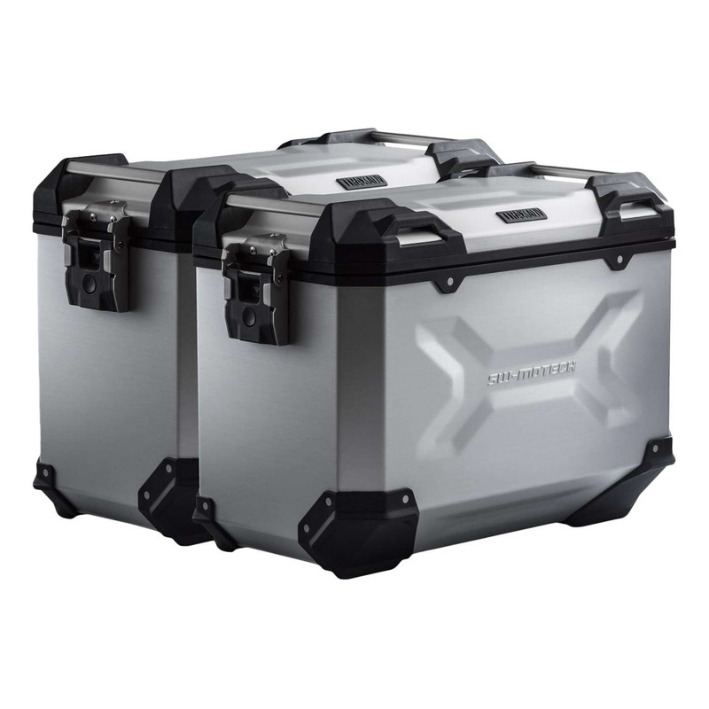  Couple de valises latérales Moto A-PRO Aluminium 2x30L Argent