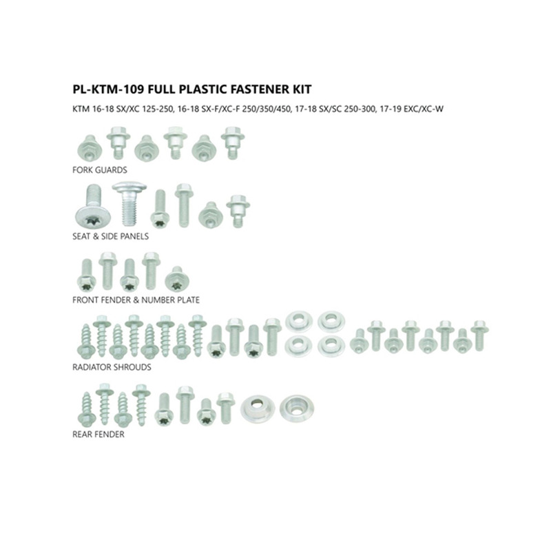 Kit visserie carÃ©nages UFO KTM SX / SXF 250cc 16-18