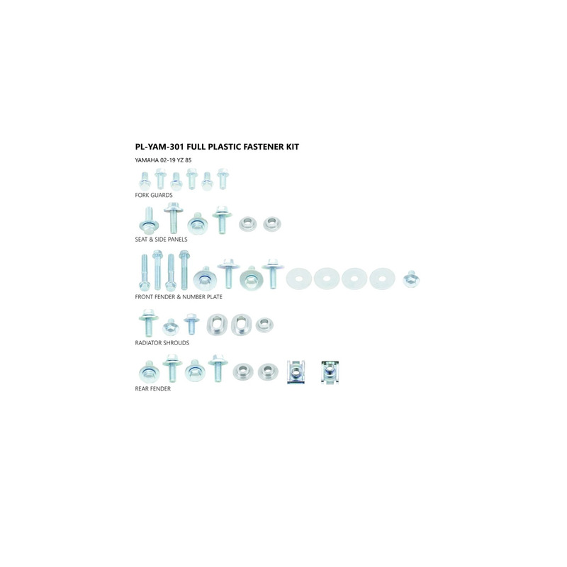 Kit visserie carÃ©nages UFO Yamaha YZ 85cc 02-21