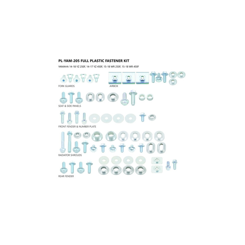 Kit visserie carÃ©nages UFO Yamaha YZF 250cc 14-18 / 450cc 14-17