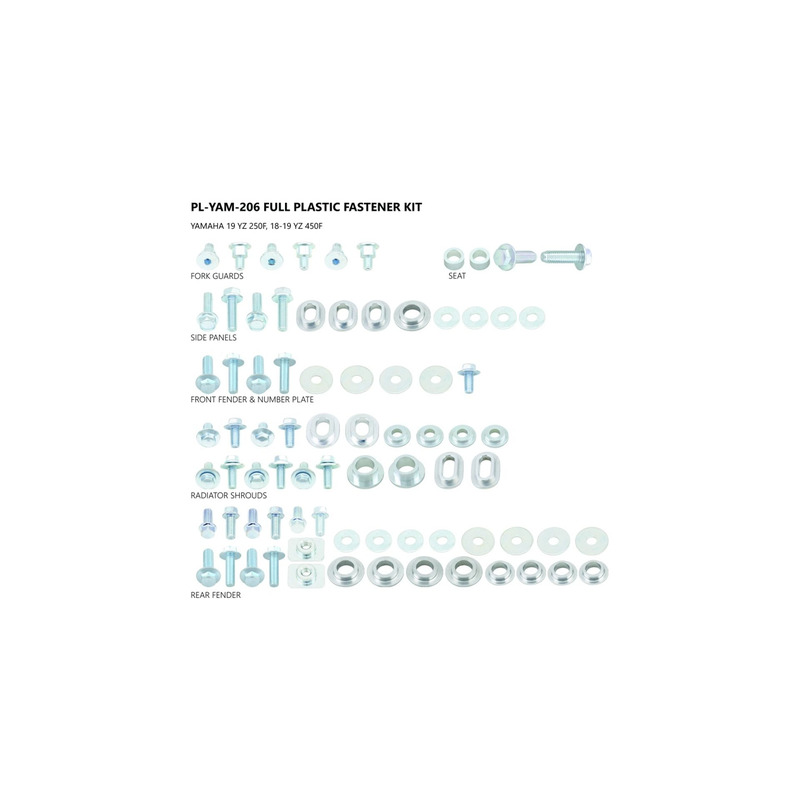 Kit visserie carÃ©nages UFO Yamaha YZF 250cc 19-21 / 450cc 18-21