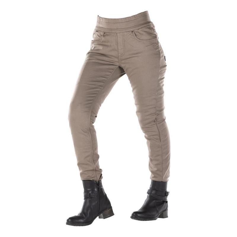 Legging moto femme Overlap Jane taupe- US-26