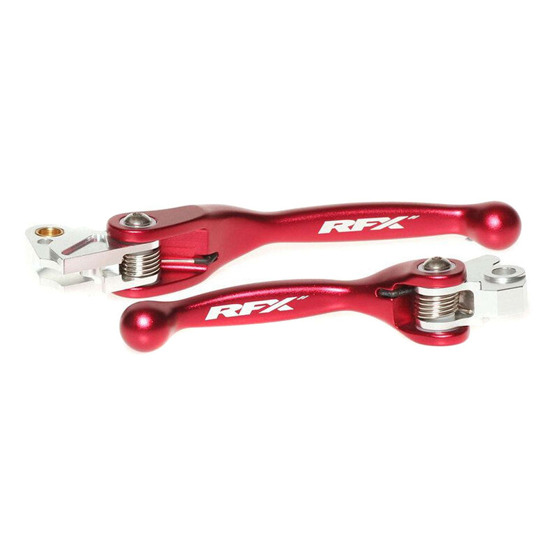Paire de leviers retournables RFX Race - Kawasaki KX 250cc - Rouge